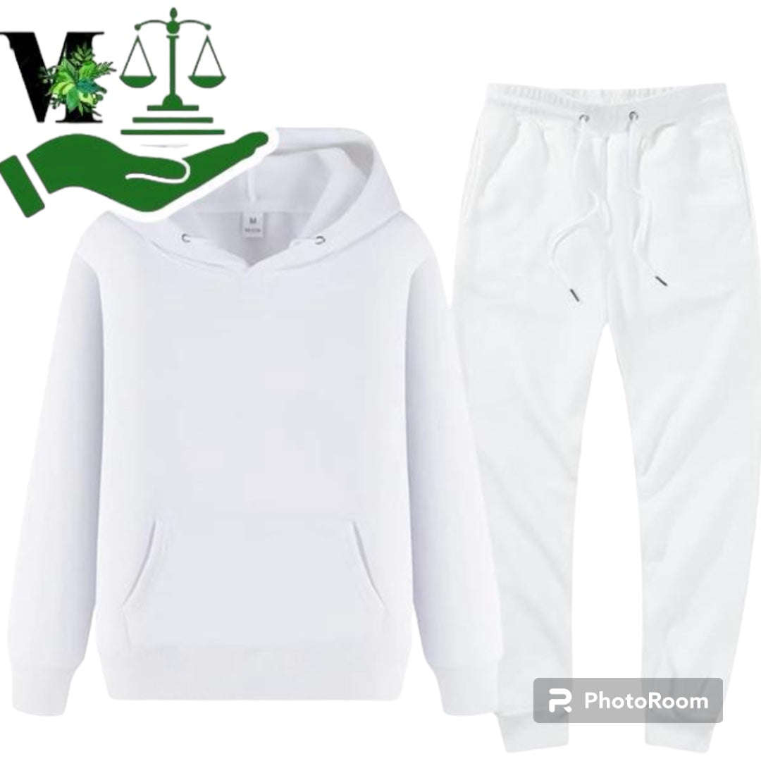 Winter Long Sleeves New Unisex Tracksuit Hoodies Casual Solid Color Thick Pullover and Long Pant ...