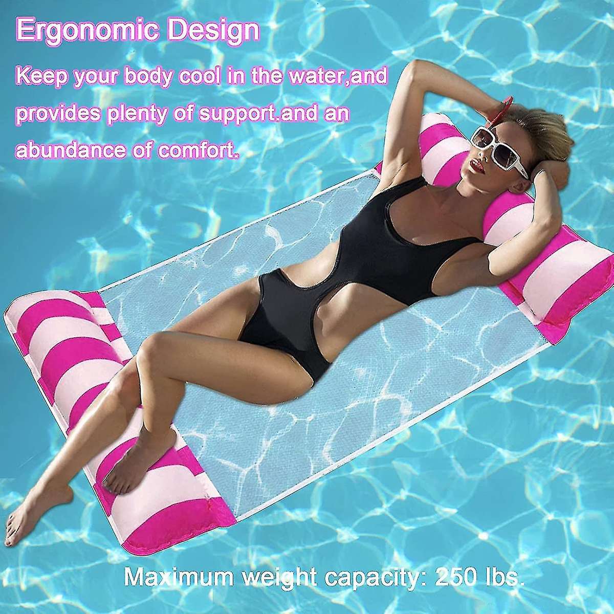 MHome Inflatable Floating Bed  Swimming Pool Hammock Lounger