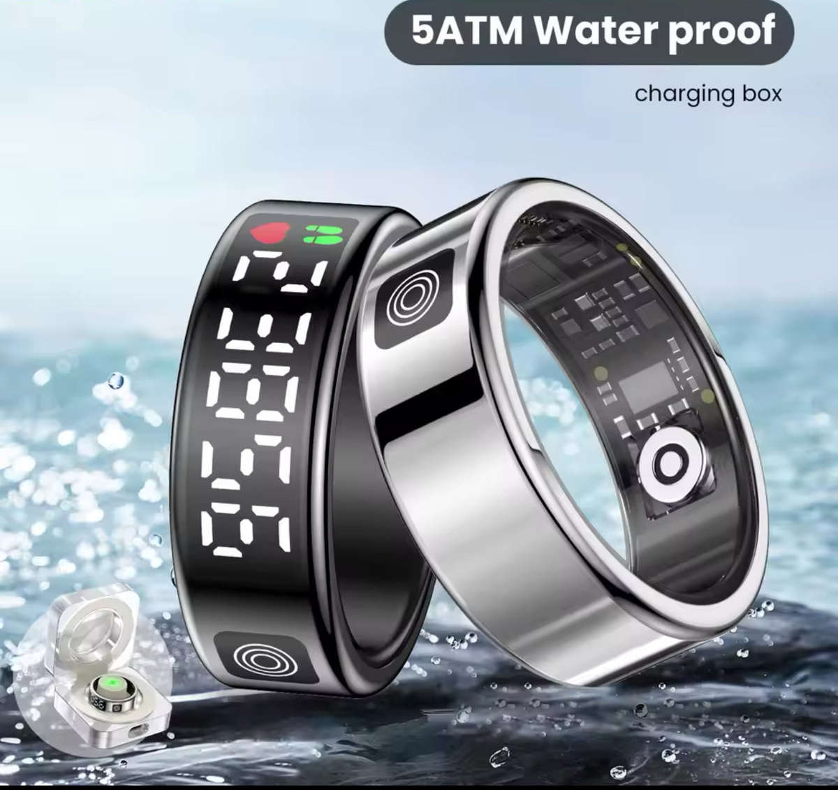 New High Performance Smart Ring With 5ATM Waterproof Gesture Operated Camera Video Health Monitor...