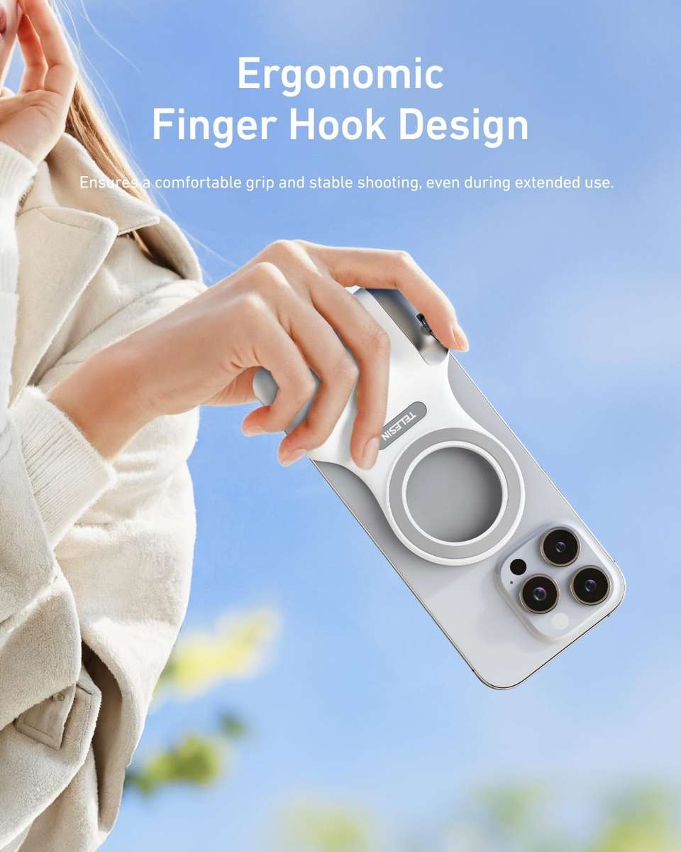 TELESIN Fun Shot Magnetic Camera Grip + Magnetic Selfie Light Combo