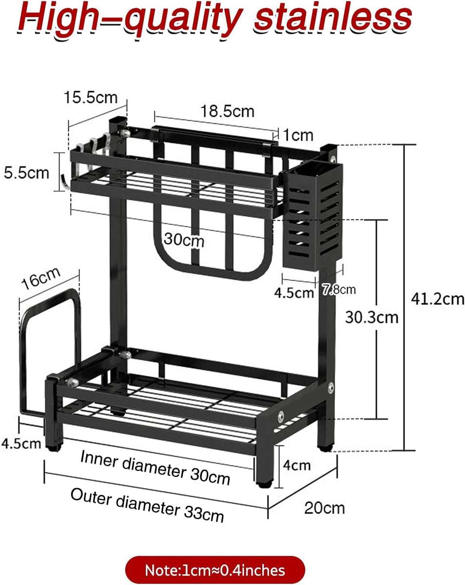2 Tier Kitchen Countertop Free Standing Storage Organizer