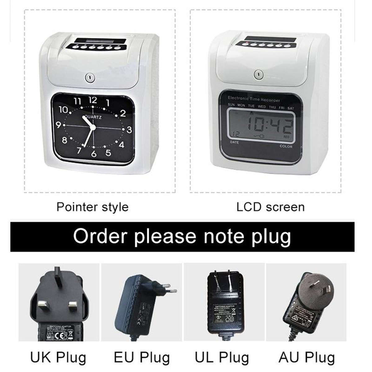 Electronic Time Clock Paper Card English Attendance Machine Punch Machine.Time & Attendance.