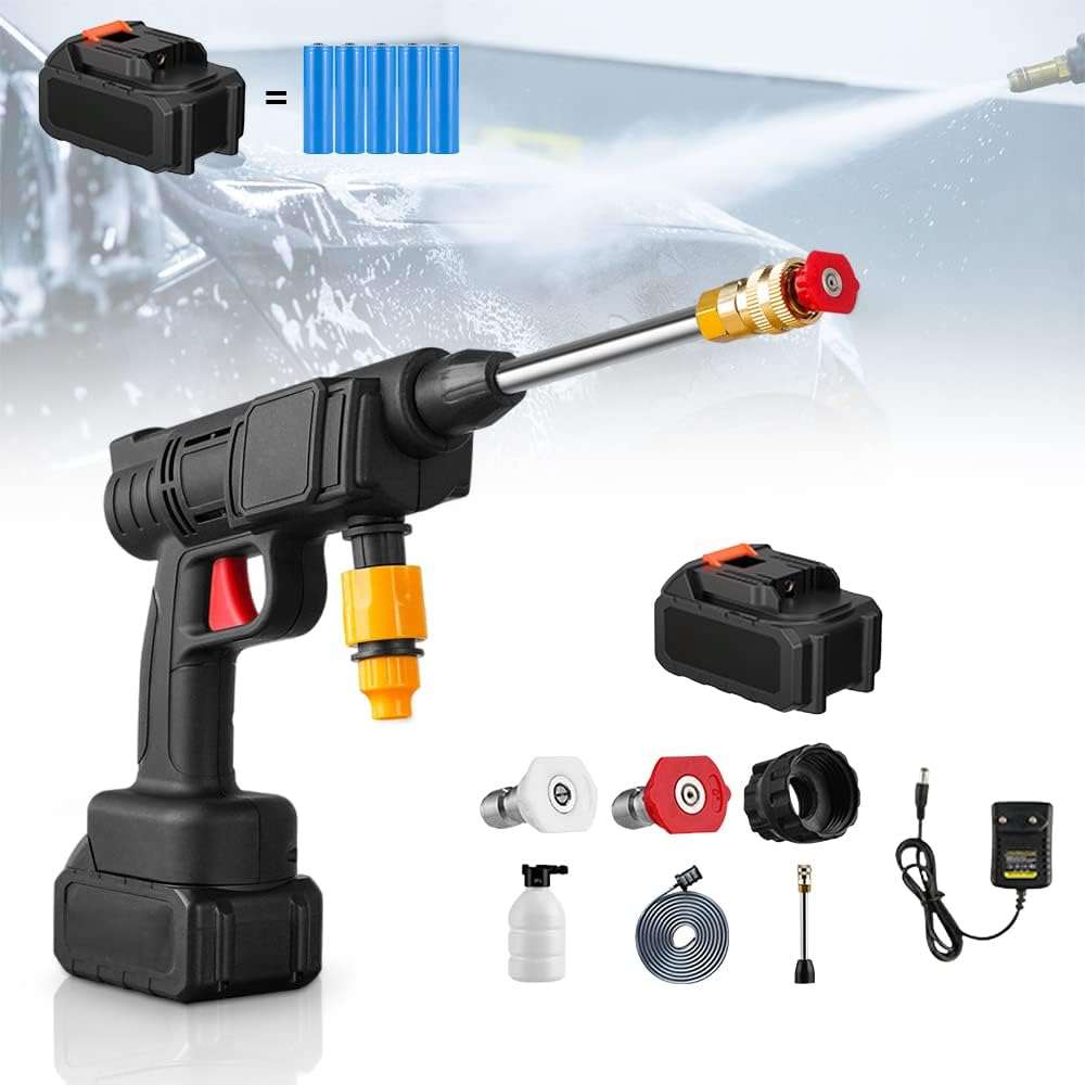 Cordless Portable High Pressure Water Spray Gun With 2 Batteries