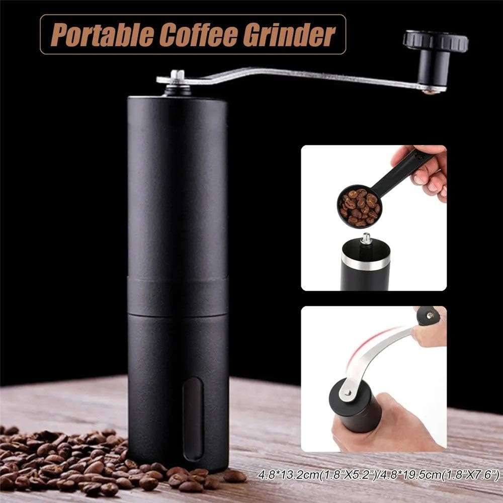 Portable Manual Coffee Grinder  Conical Ceramic Burr Hand Mill for Coffee Beans, Spices & More