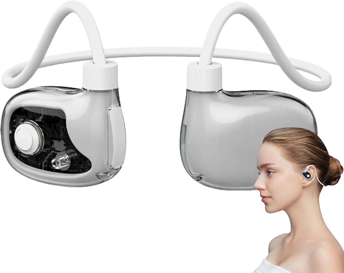 Wireless Bone Conduction Sport Headphones with Mic - Ultra-Light Built-in Mic Sweat Resistant Hea...