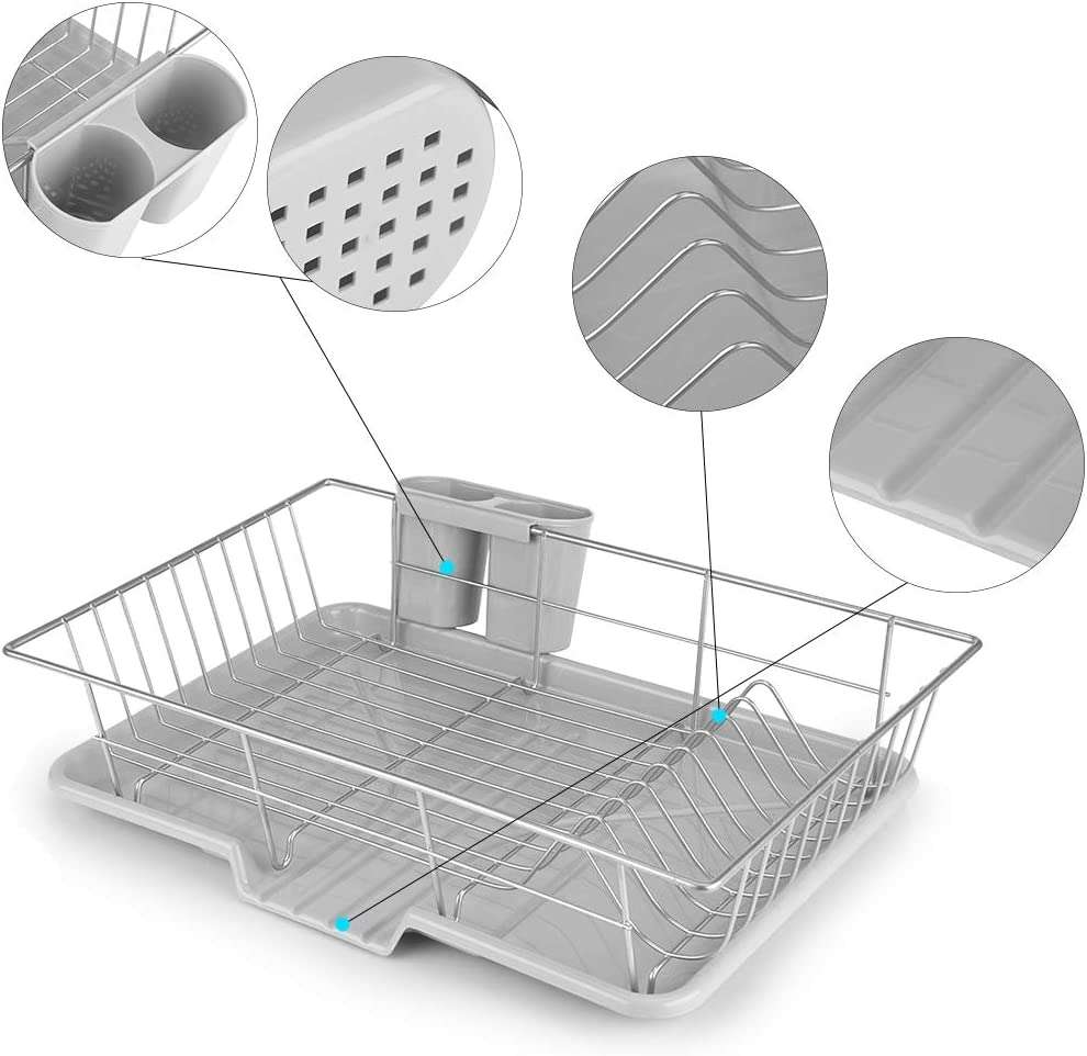 Metal Kitchen Counter Dish Drainer Rack