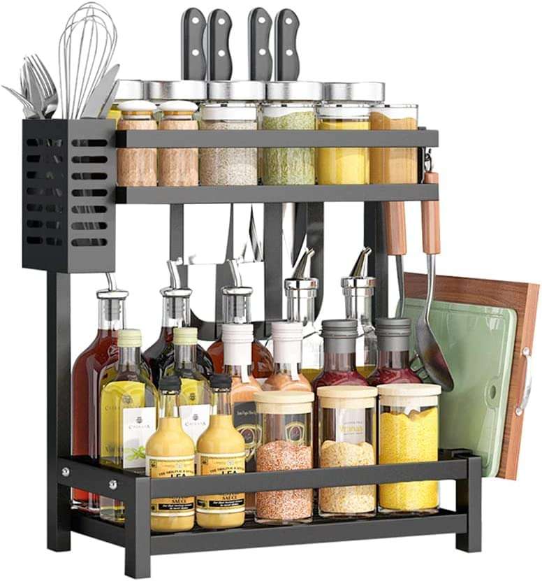 2 Tier Kitchen Countertop Free Standing Storage Organizer