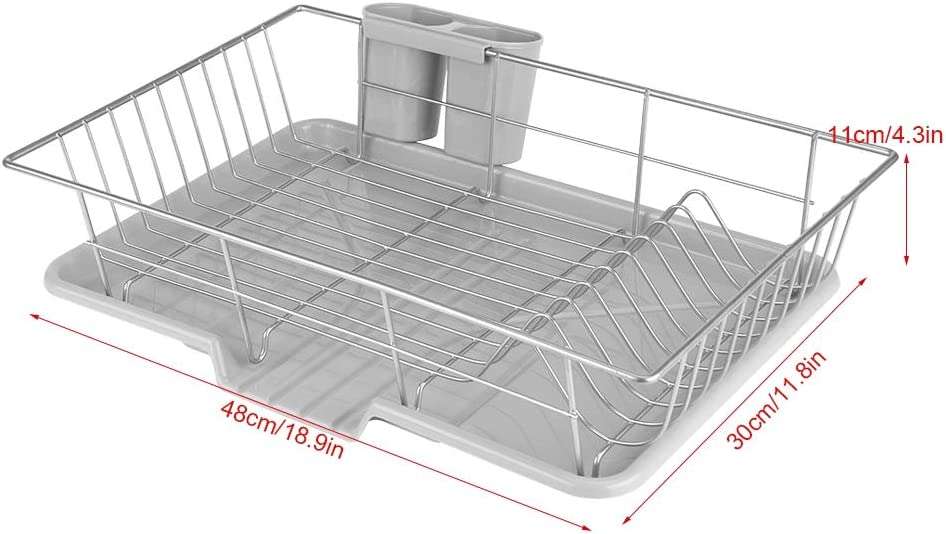 Metal Kitchen Counter Dish Drainer Rack