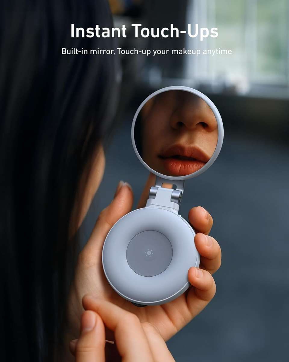 TELESIN Magnetic Selfie Light with Mirror  360° LED Fill Light for Phones