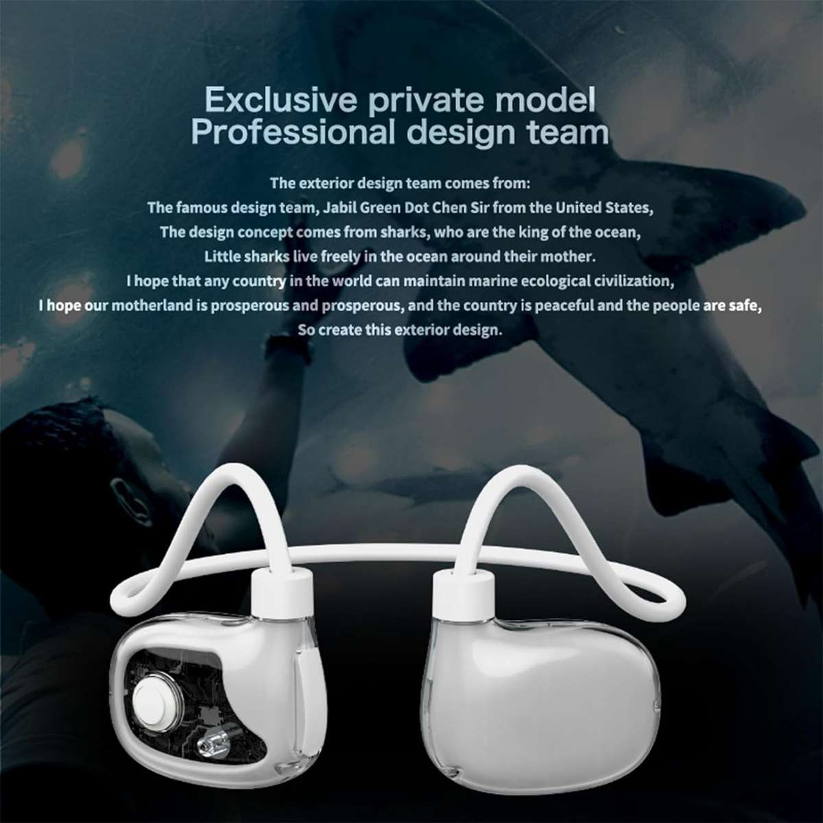 Wireless Bone Conduction Sport Headphones with Mic - Ultra-Light Built-in Mic Sweat Resistant Hea...