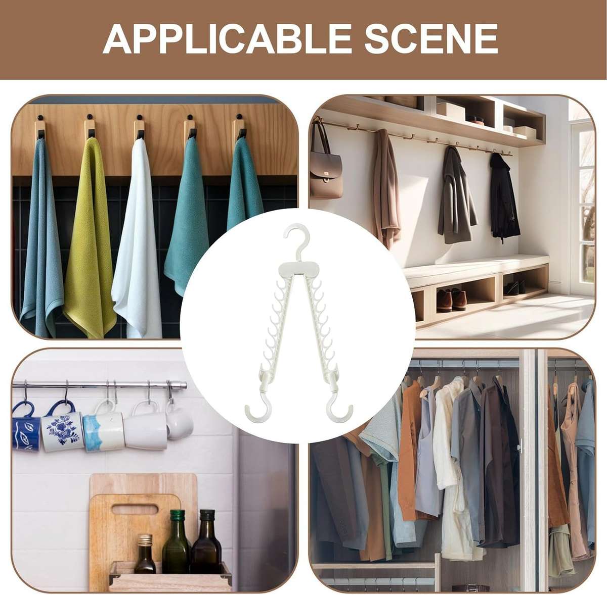 MHome Space-Saving Foldable Closet Hanger  Multifunctional Wardrobe Organizer