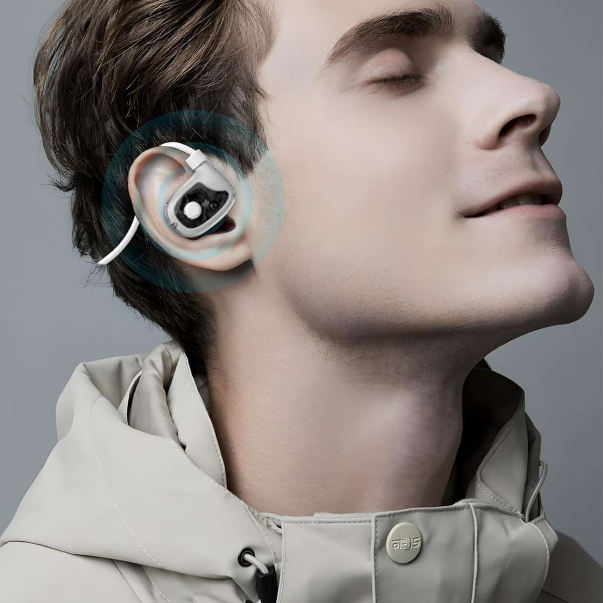 Wireless Bone Conduction Sport Headphones with Mic - Ultra-Light Built-in Mic Sweat Resistant Hea...