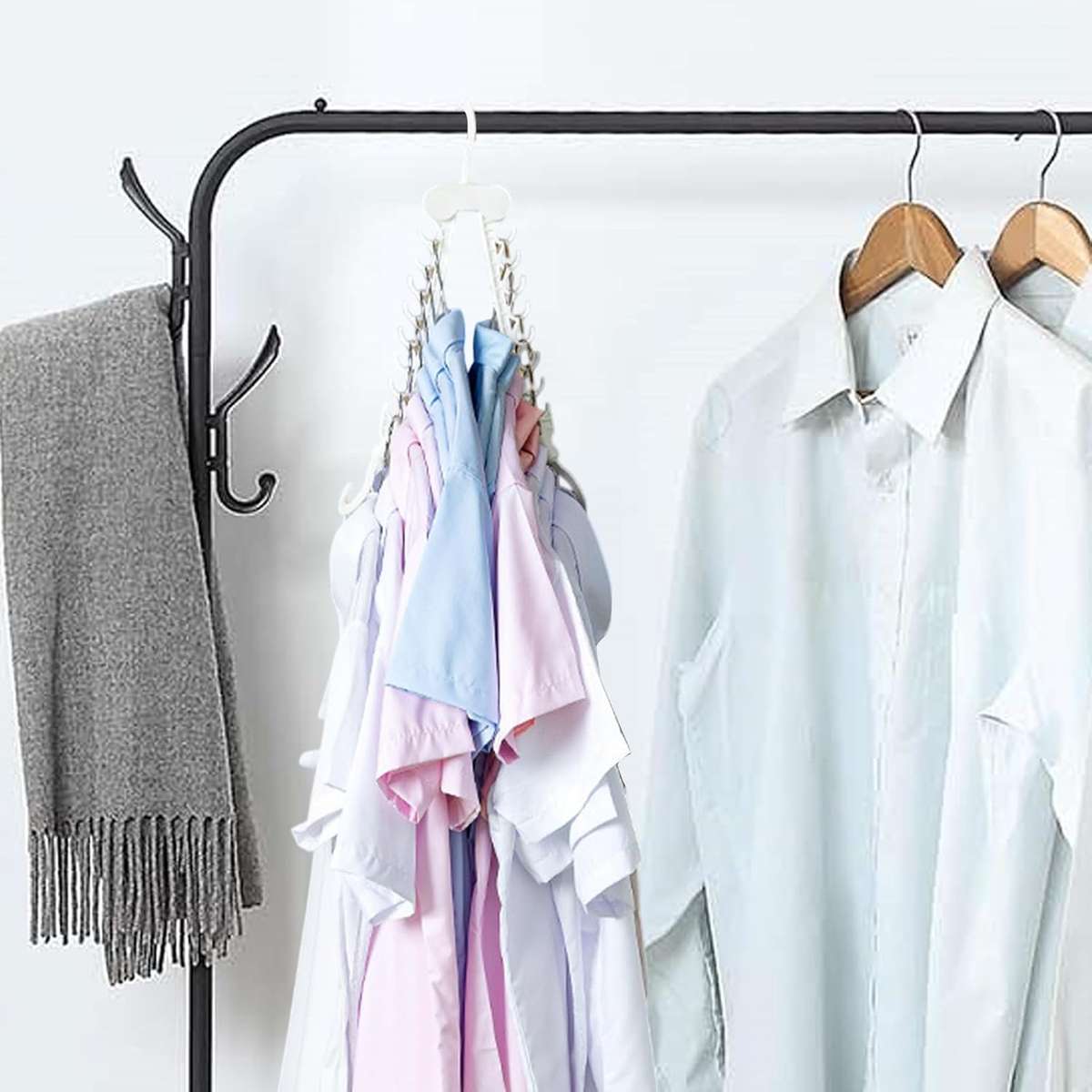 MHome Space-Saving Foldable Closet Hanger  Multifunctional Wardrobe Organizer