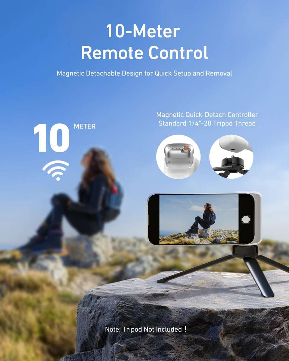 TELESIN Fun Shot Magnetic Camera Grip + Magnetic Selfie Light Combo