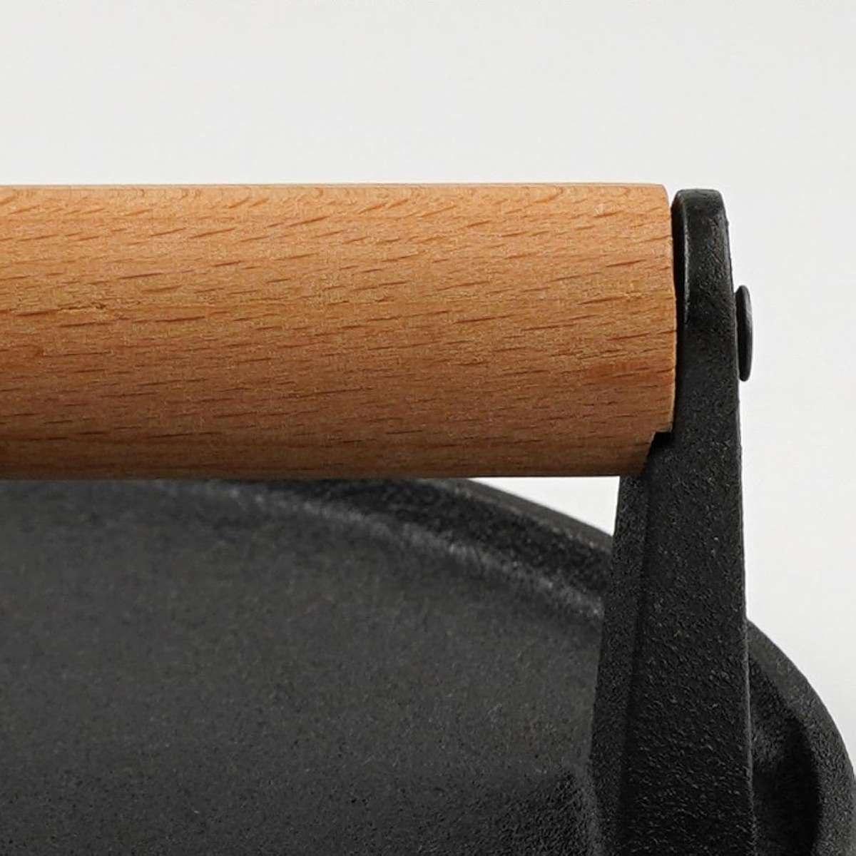 MHome Cast Iron Burger Press  Round Hamburger Patty Maker with Wooden Handle