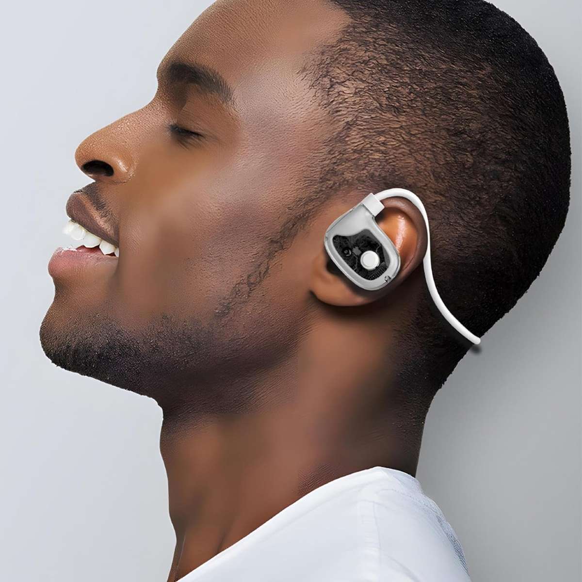 Wireless Bone Conduction Sport Headphones with Mic - Ultra-Light Built-in Mic Sweat Resistant Hea...