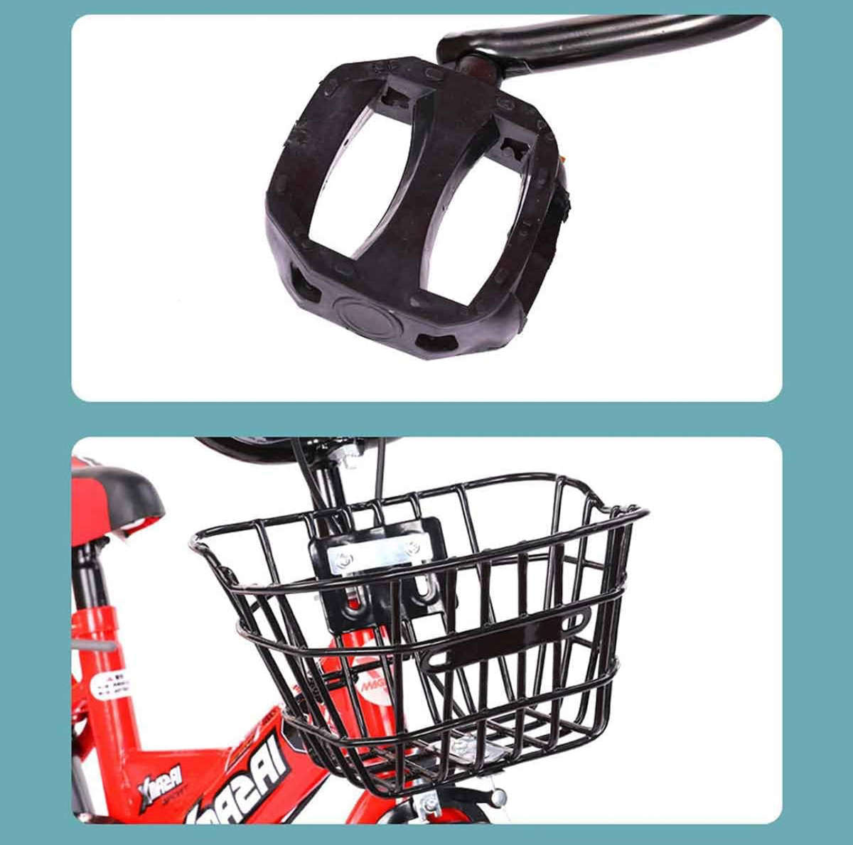 Kids Bicycle with Training Wheels & Shopping Basket,Girls and Boy Bike