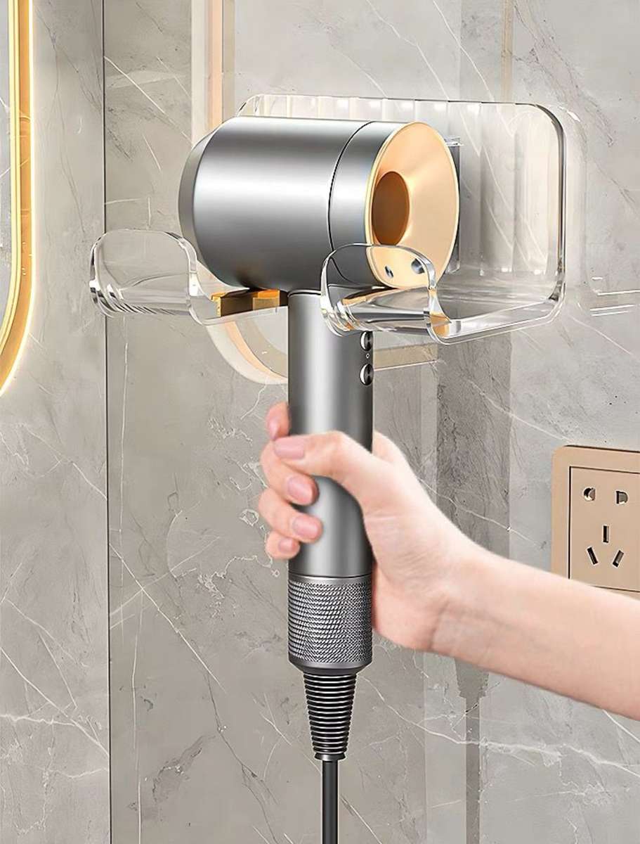 Acrylic Clear Wall Mounted Hair Dryer Rack