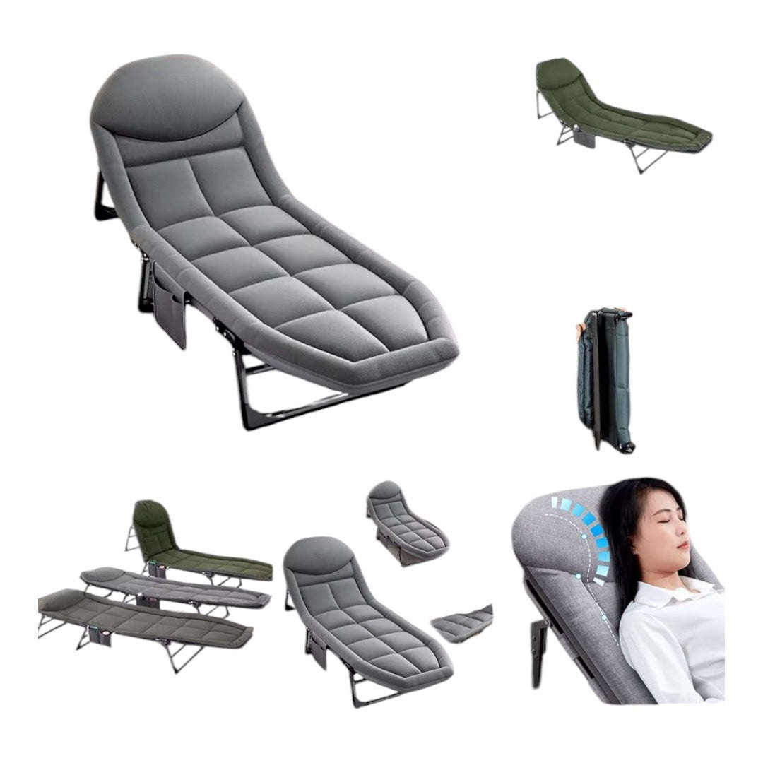 MFurn ComfyFold Deluxe Recliner Bed/Portable Lounge Chair with Padded Cushion