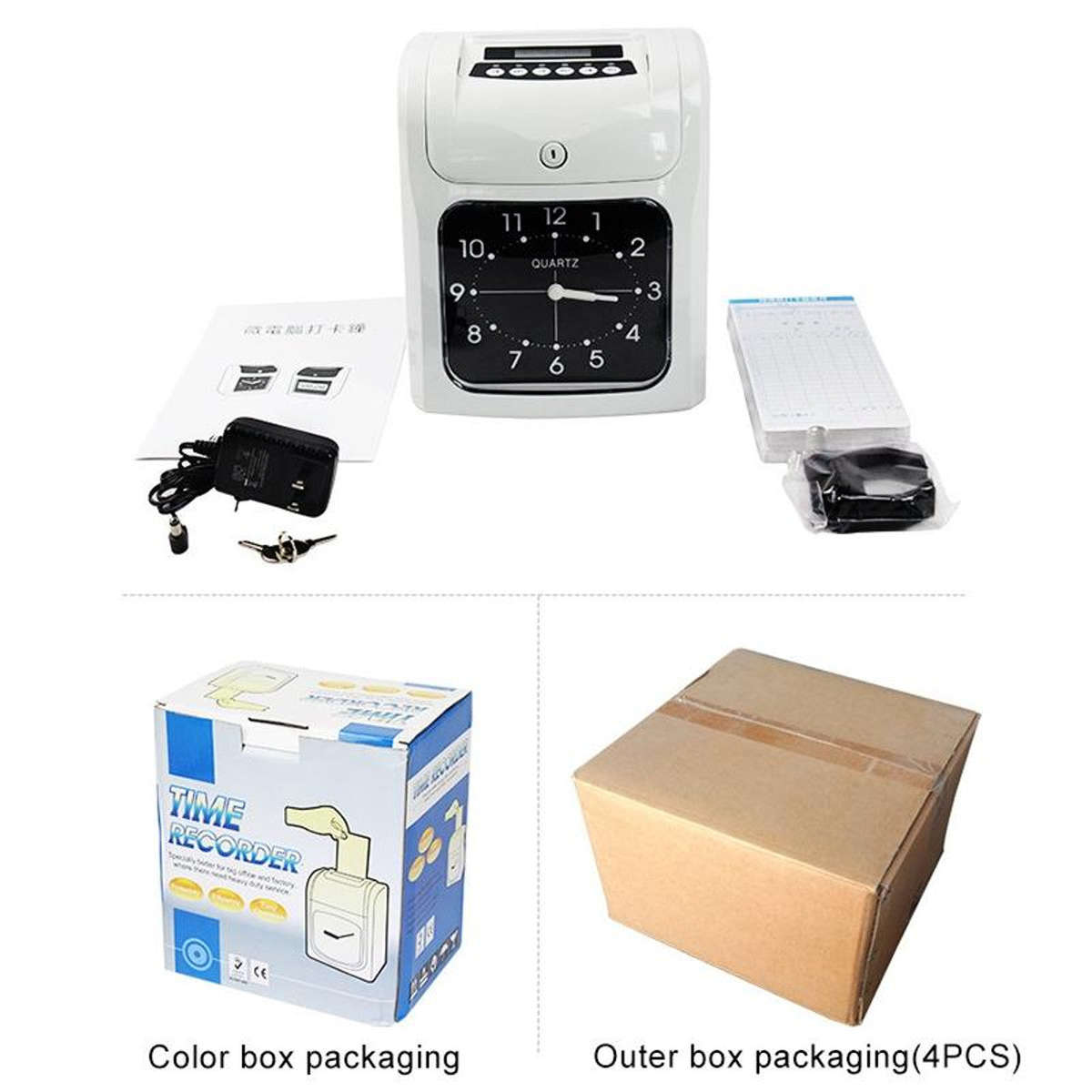 Electronic Time Clock Paper Card English Attendance Machine Punch Machine.Time & Attendance.