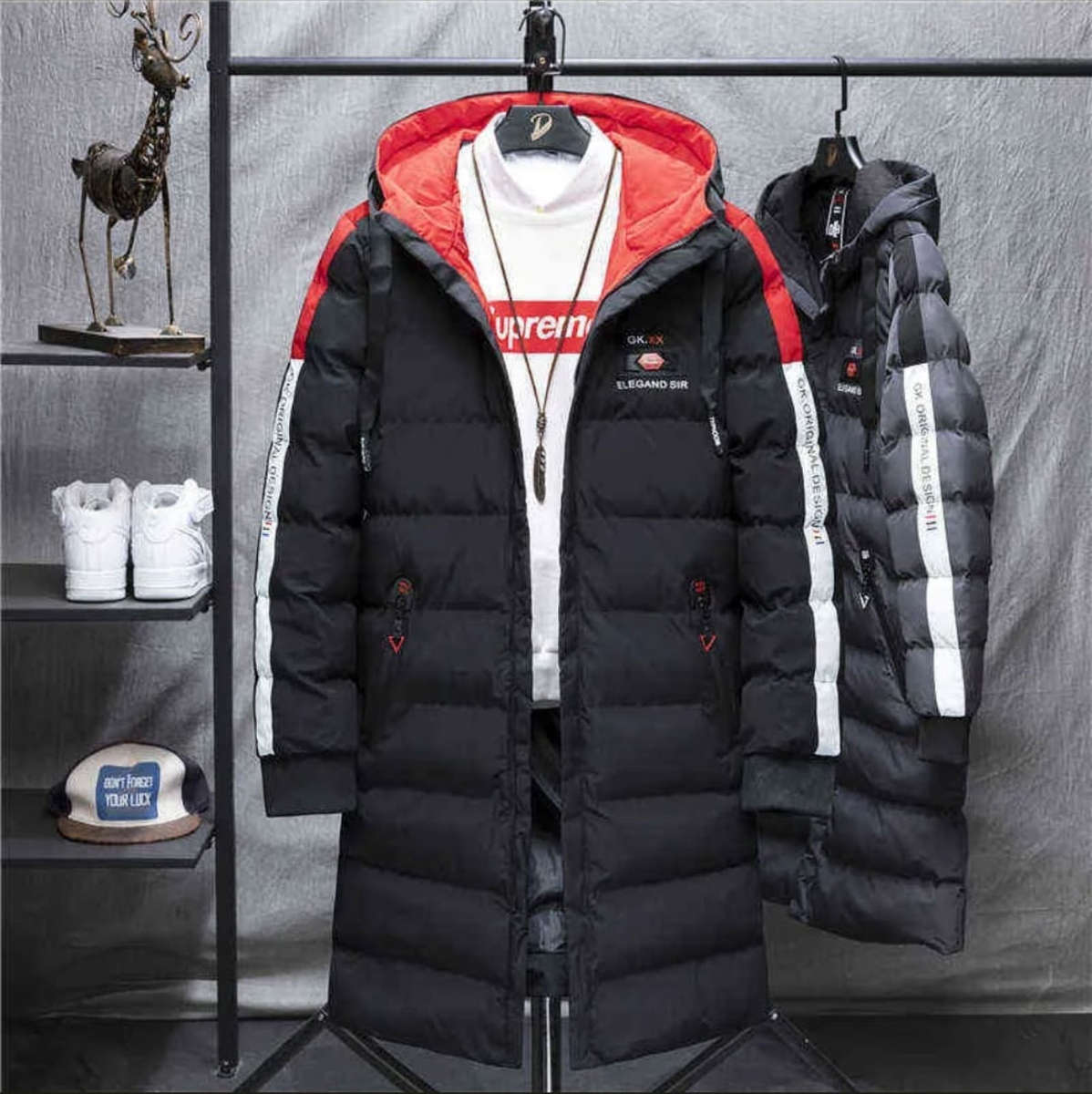 Mens Long Down Puffer Jacket  Winter
