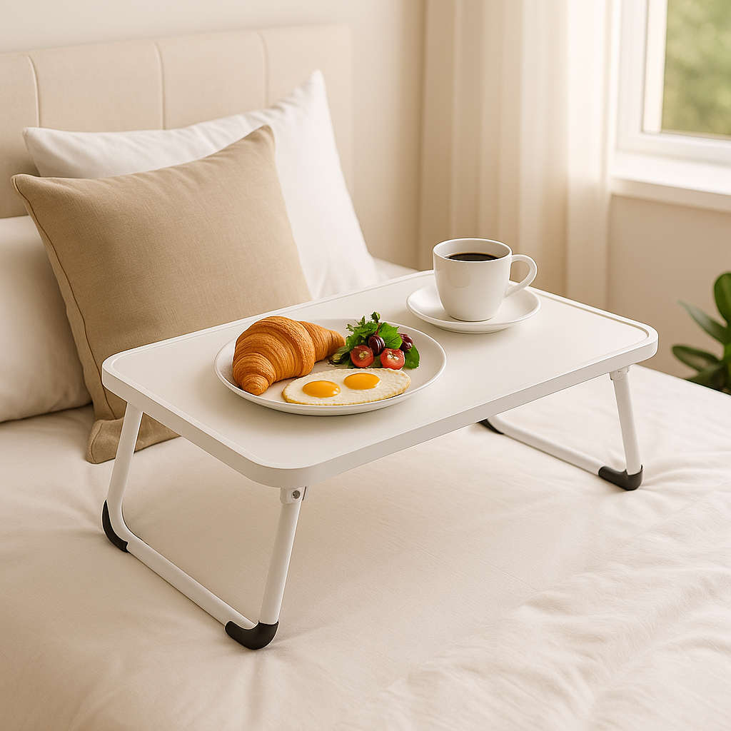 MFurn Premium Folding Laptop & Bed Table  Aluminum Alloy Frame + Density Board