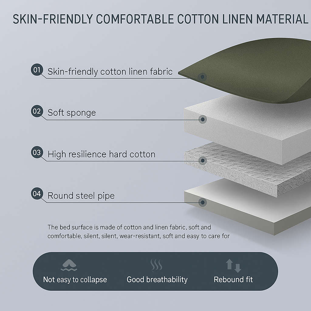 MFurn ComfyFold Deluxe Recliner Bed/Portable Lounge Chair with Padded Cushion