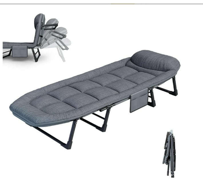 MFurn ComfyFold Deluxe Recliner Bed/Portable Lounge Chair with Padded Cushion