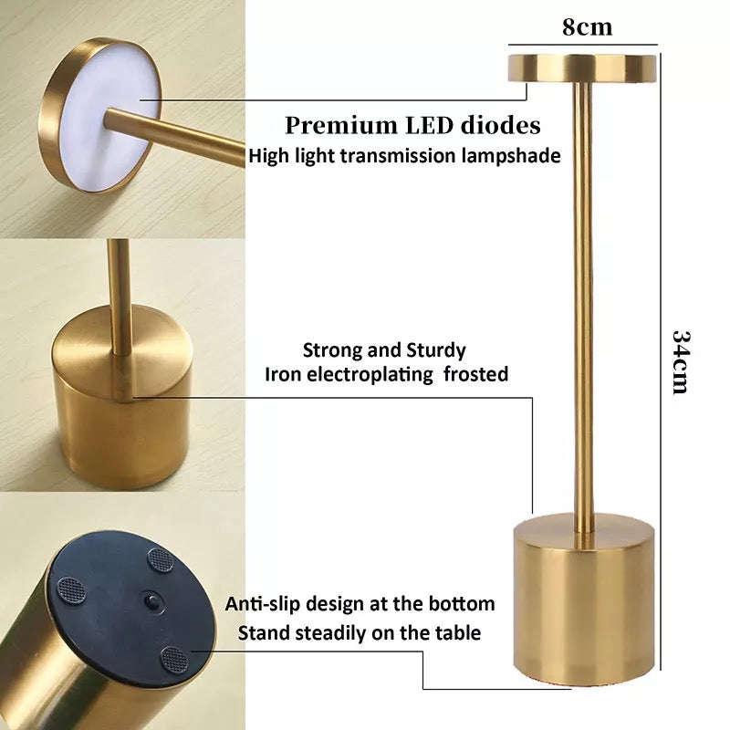 Rechargeable I-Beam LED Table Lamp  Touch Control, 3-Colour Modes, 6000K
