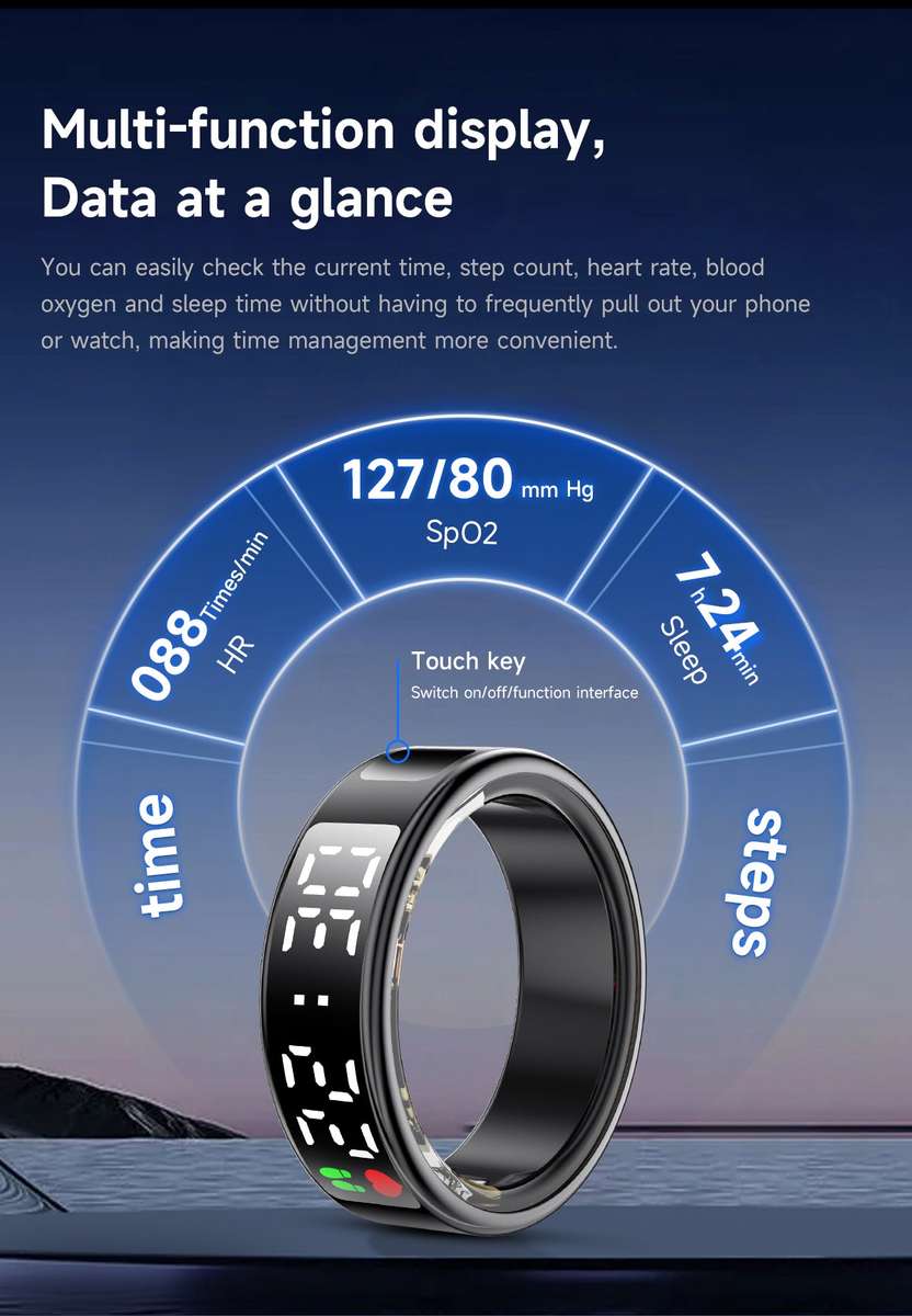 New High Performance Smart Ring With 5ATM Waterproof Gesture Operated Camera Video Health Monitor...