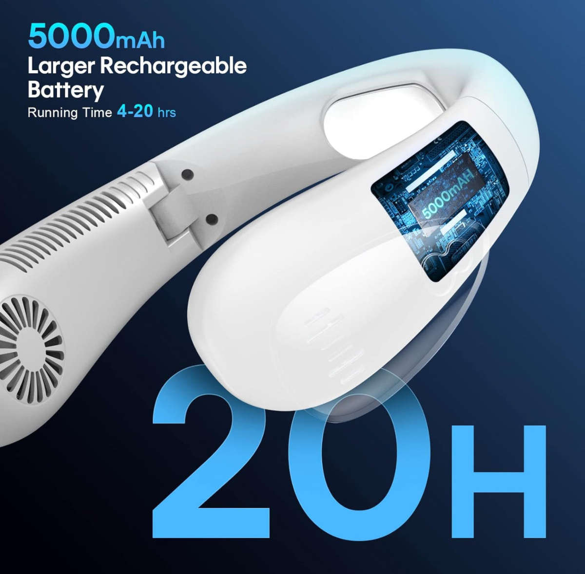 Portable Neck Fan, Hands Free Bladeless Fan, Foldable Wearable Small Personal Fan with 360 Cool...