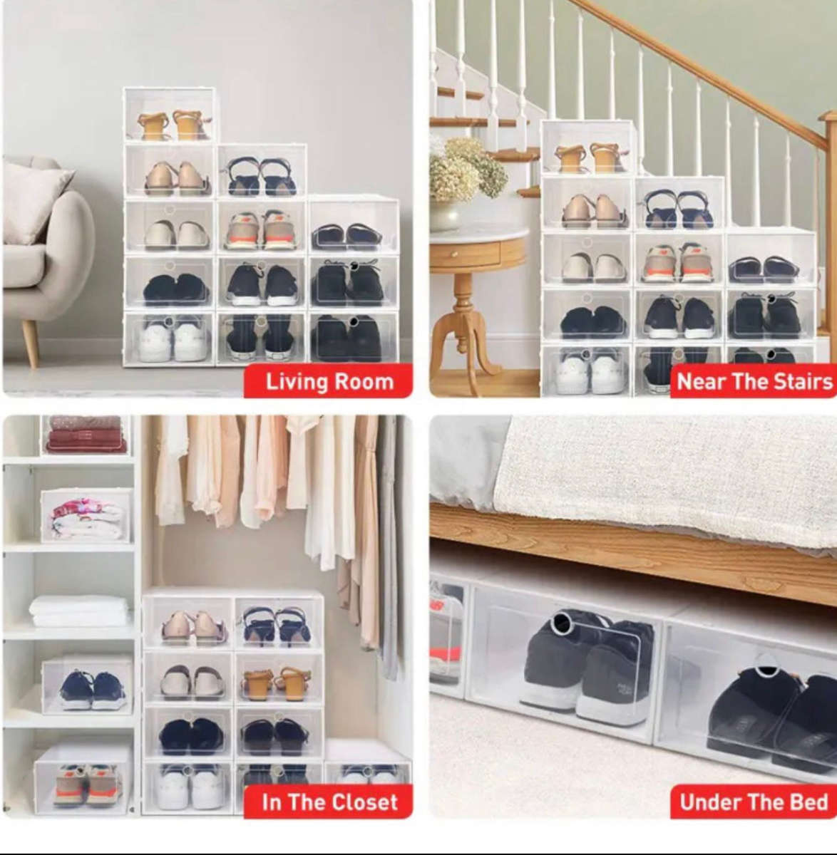 Shoe Organiser 6pc PVC Collapsible