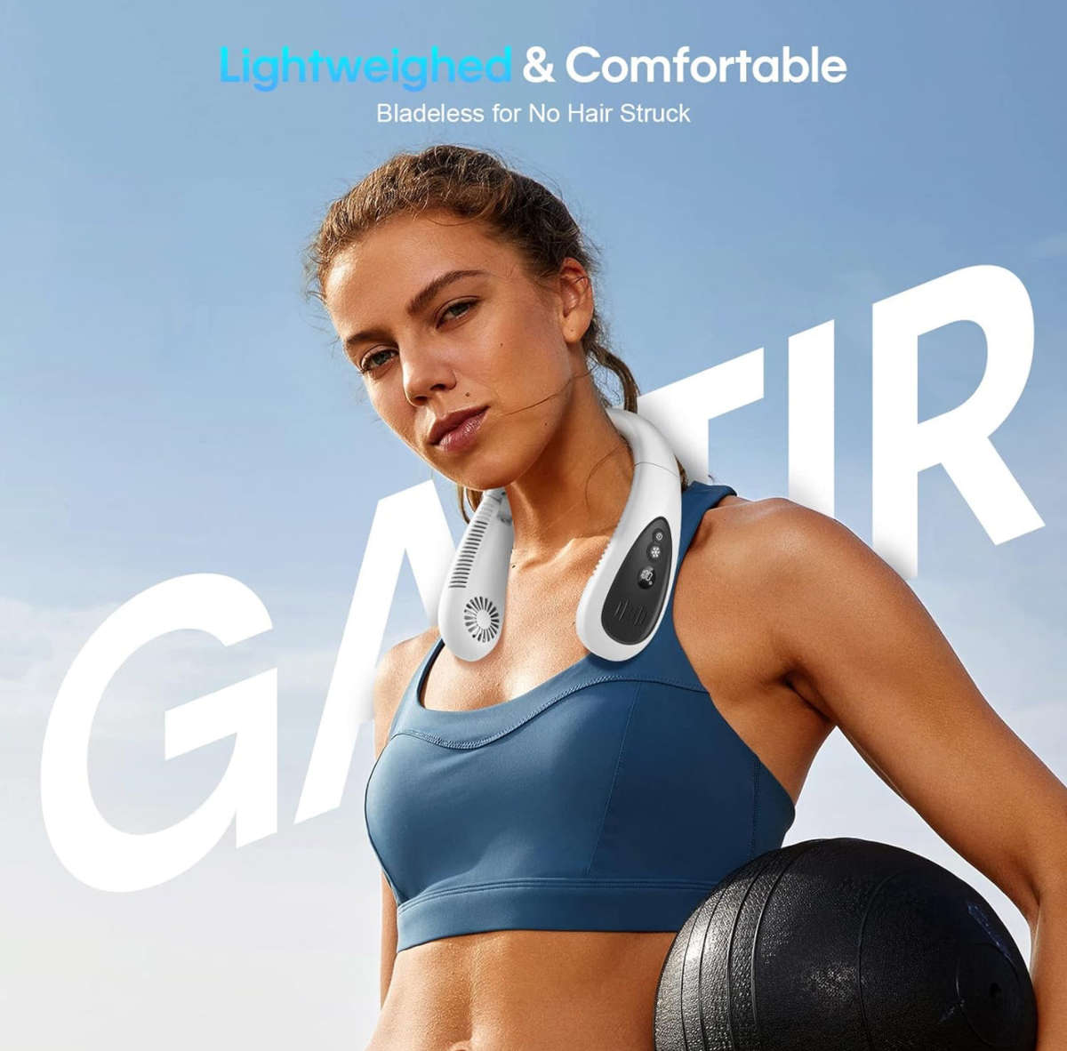 Portable Neck Fan, Hands Free Bladeless Fan, Foldable Wearable Small Personal Fan with 360 Cool...