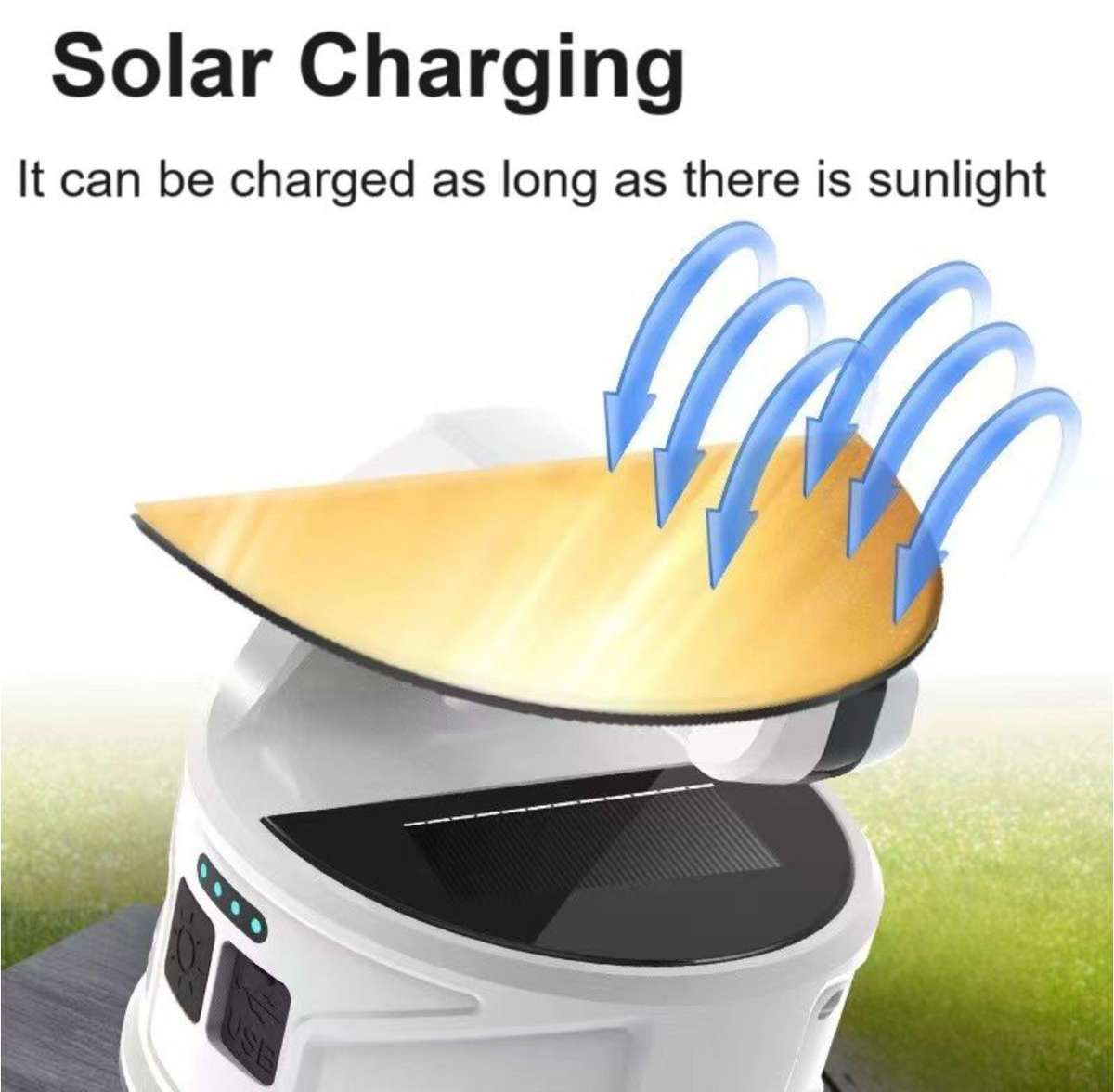 Outdoor Camping Multi-function Lantern-Solar & Type-C charging with hook