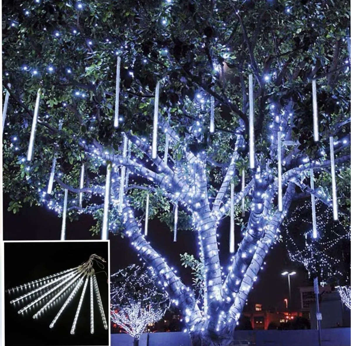 Christmas 8 x 36 LED Tube Meteor Shower Solar Lights - Various Options