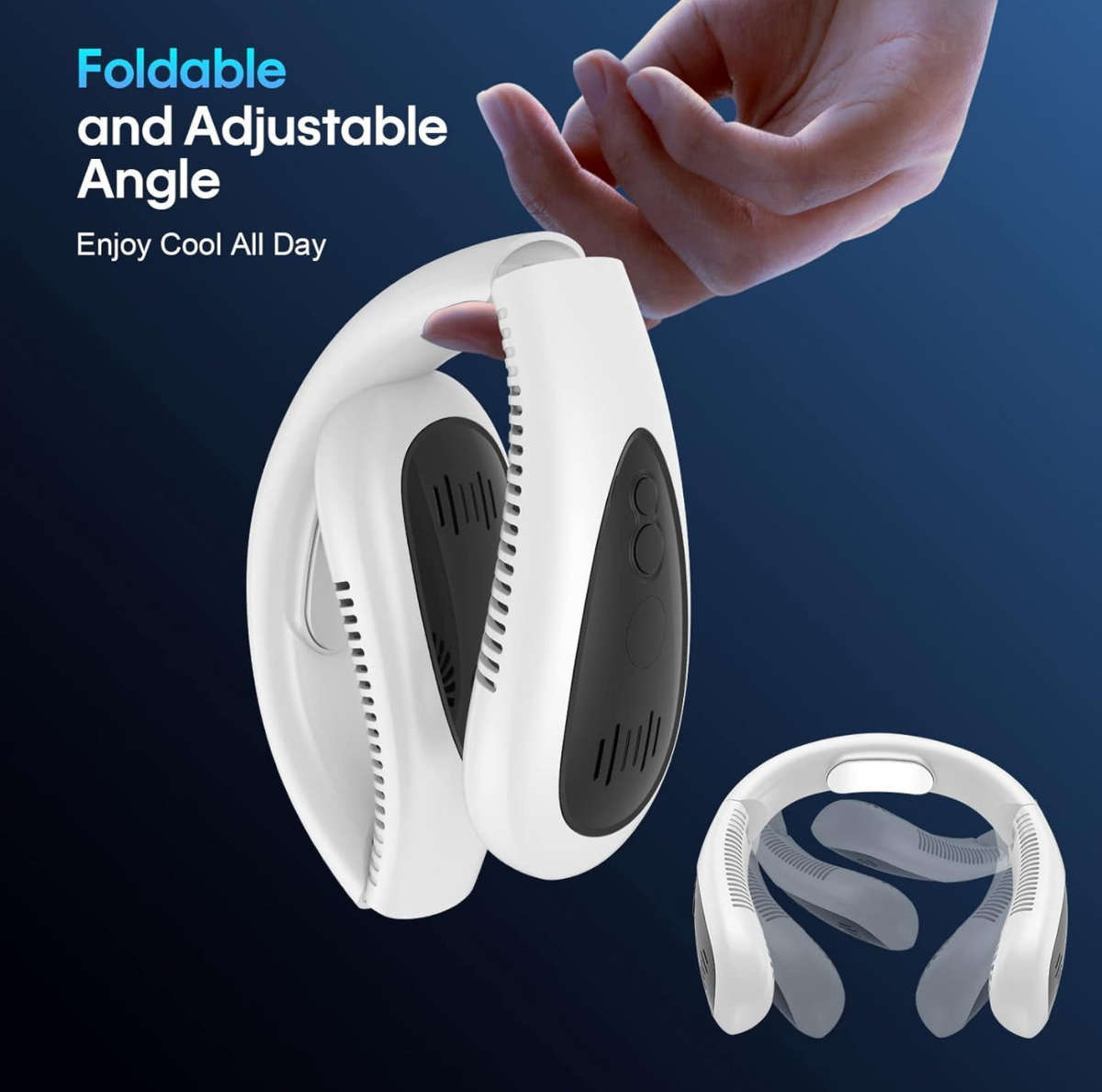 Portable Neck Fan, Hands Free Bladeless Fan, Foldable Wearable Small Personal Fan with 360 Cool...