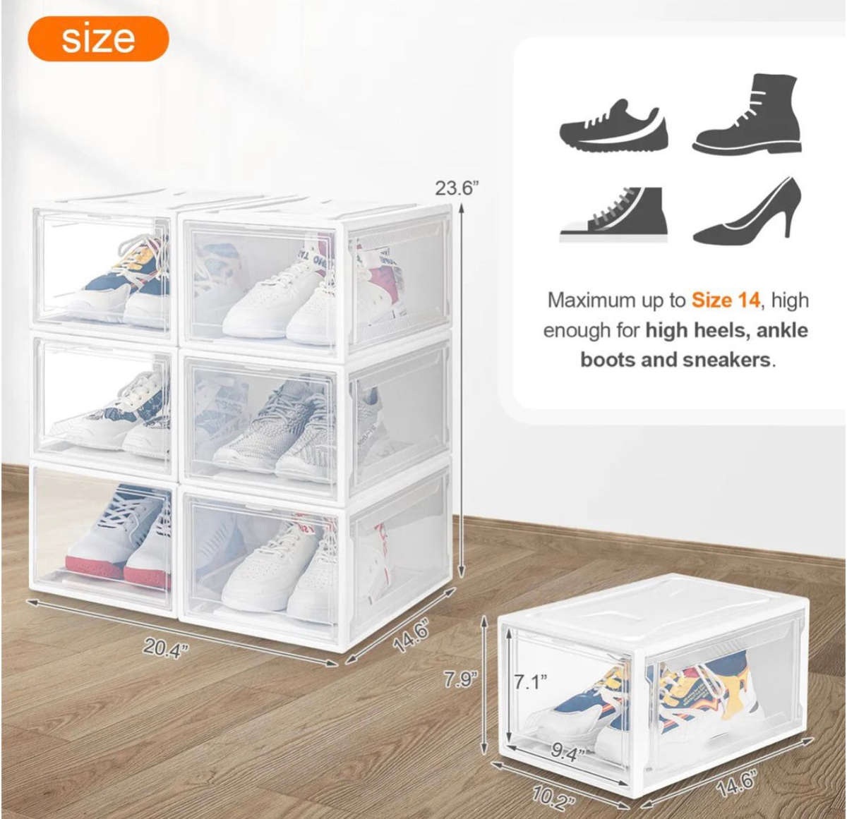 Shoe Organiser 6pc PVC Collapsible