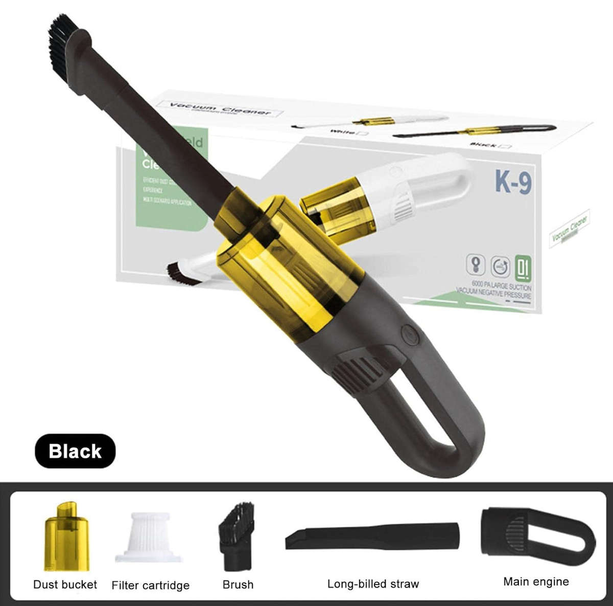 MHome Small Handheld Vacuum for Car  Cordless 6000Pa High Power Suction