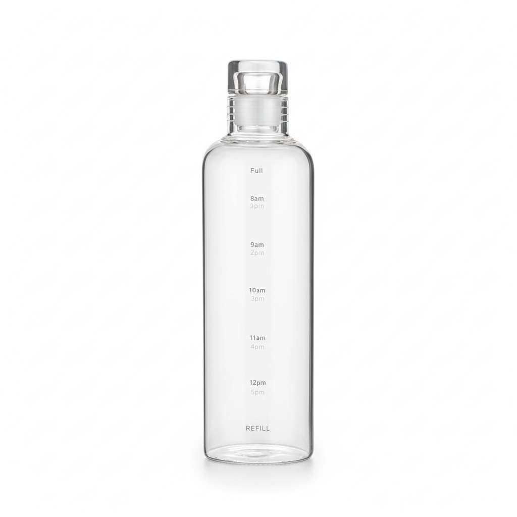 MHome 1L Glass Drinking Bottle BPA Free Portable Borosilicate Water Bottle