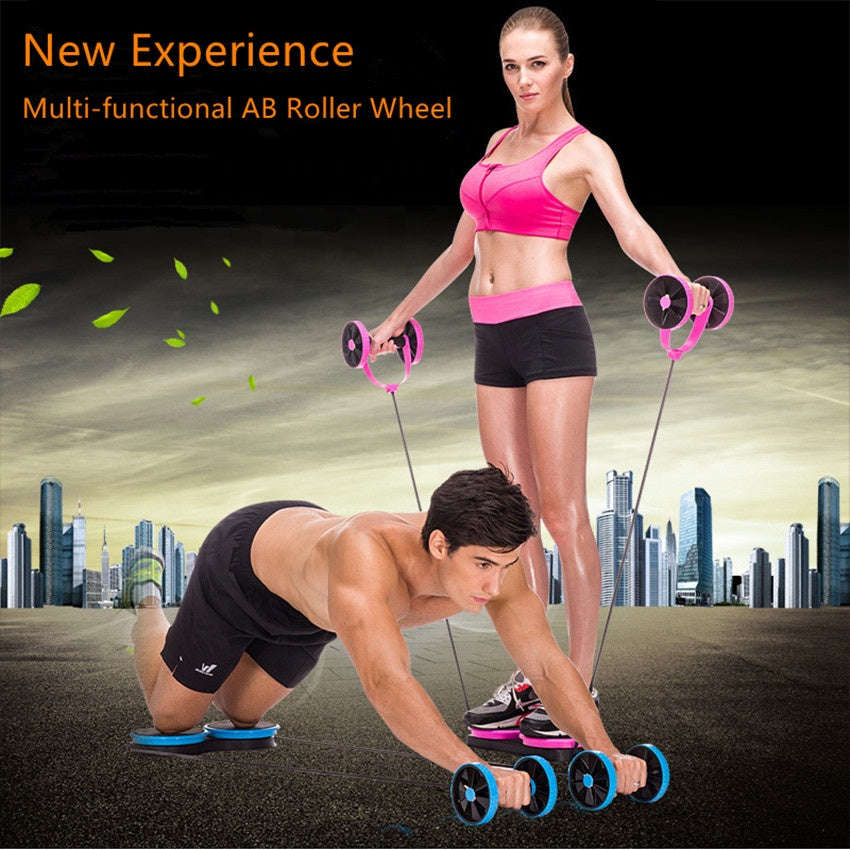 Pro-sportz Multifunction Ab Roller with Resistance Bands & Twist Board Base