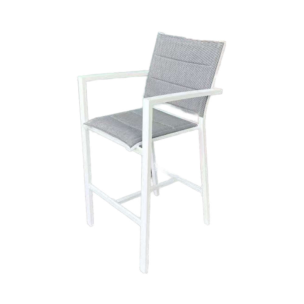 MFurn Padded Aluminium Outdoor Bar Chair  Textilene Seat