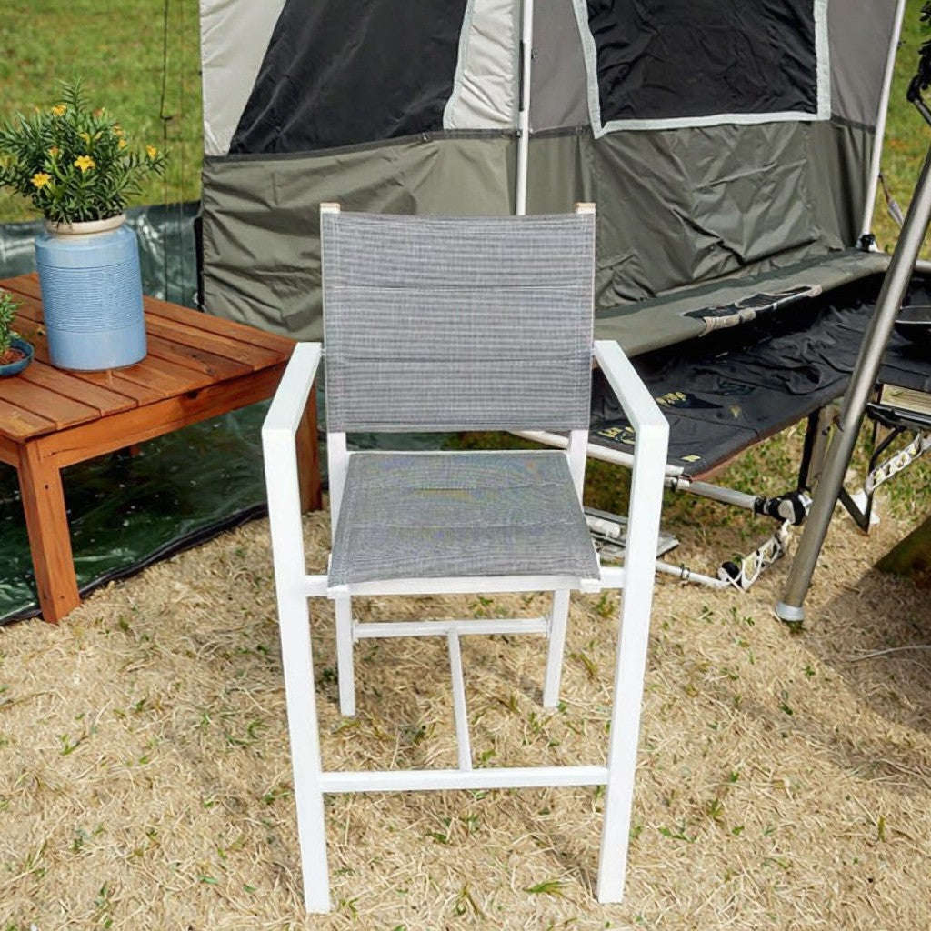 MFurn Padded Aluminium Outdoor Bar Chair  Textilene Seat