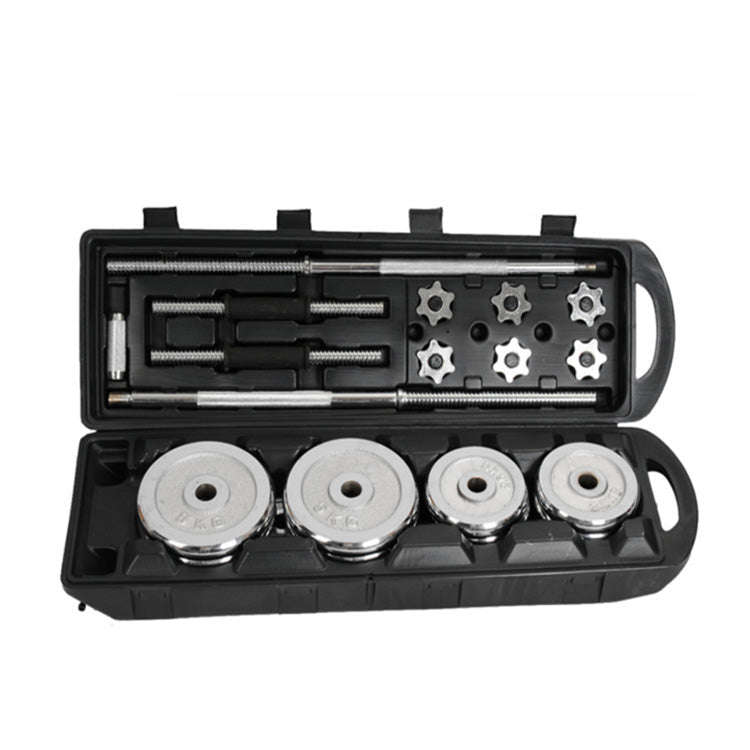 ProSportz 50kg Adjustable Dumbbell & Barbell Set  Iron Plates with Rubber-Coated Bars | Home G...