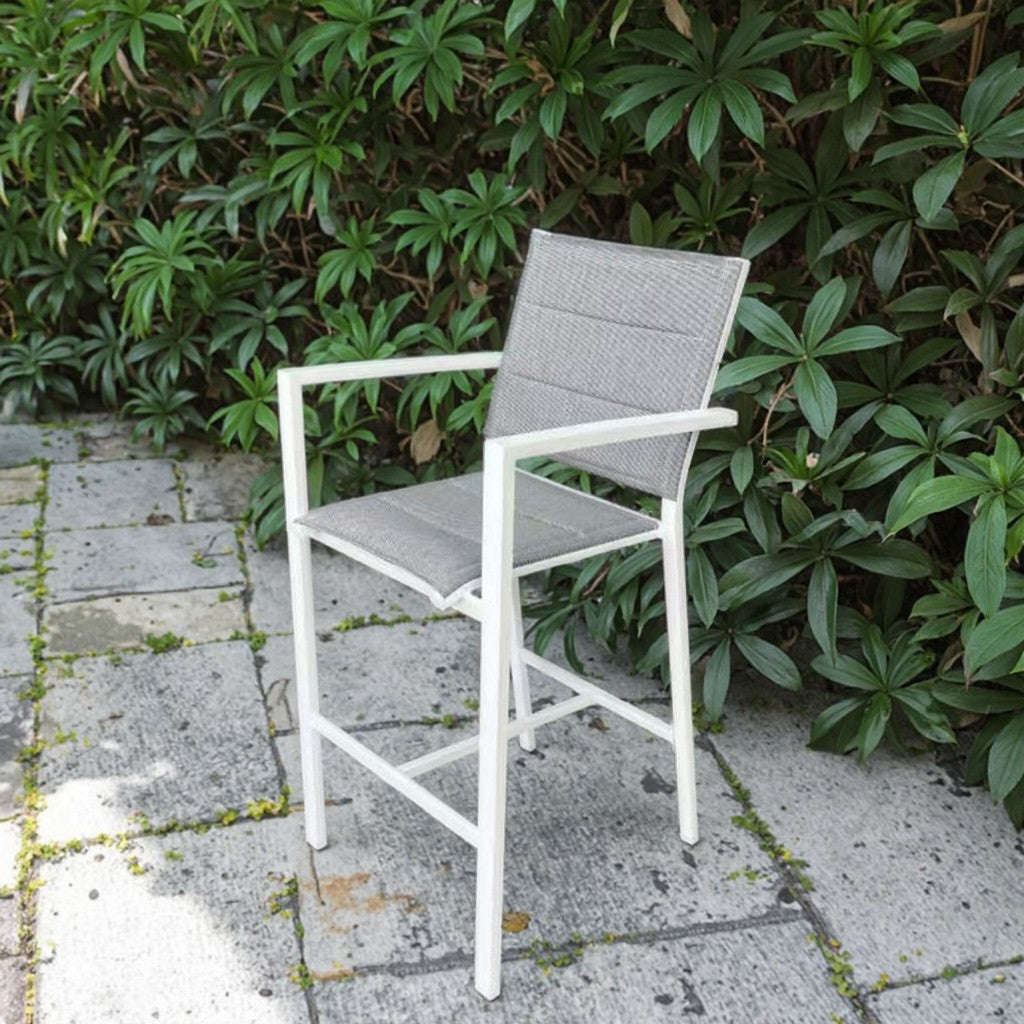 MFurn Padded Aluminium Outdoor Bar Chair  Textilene Seat