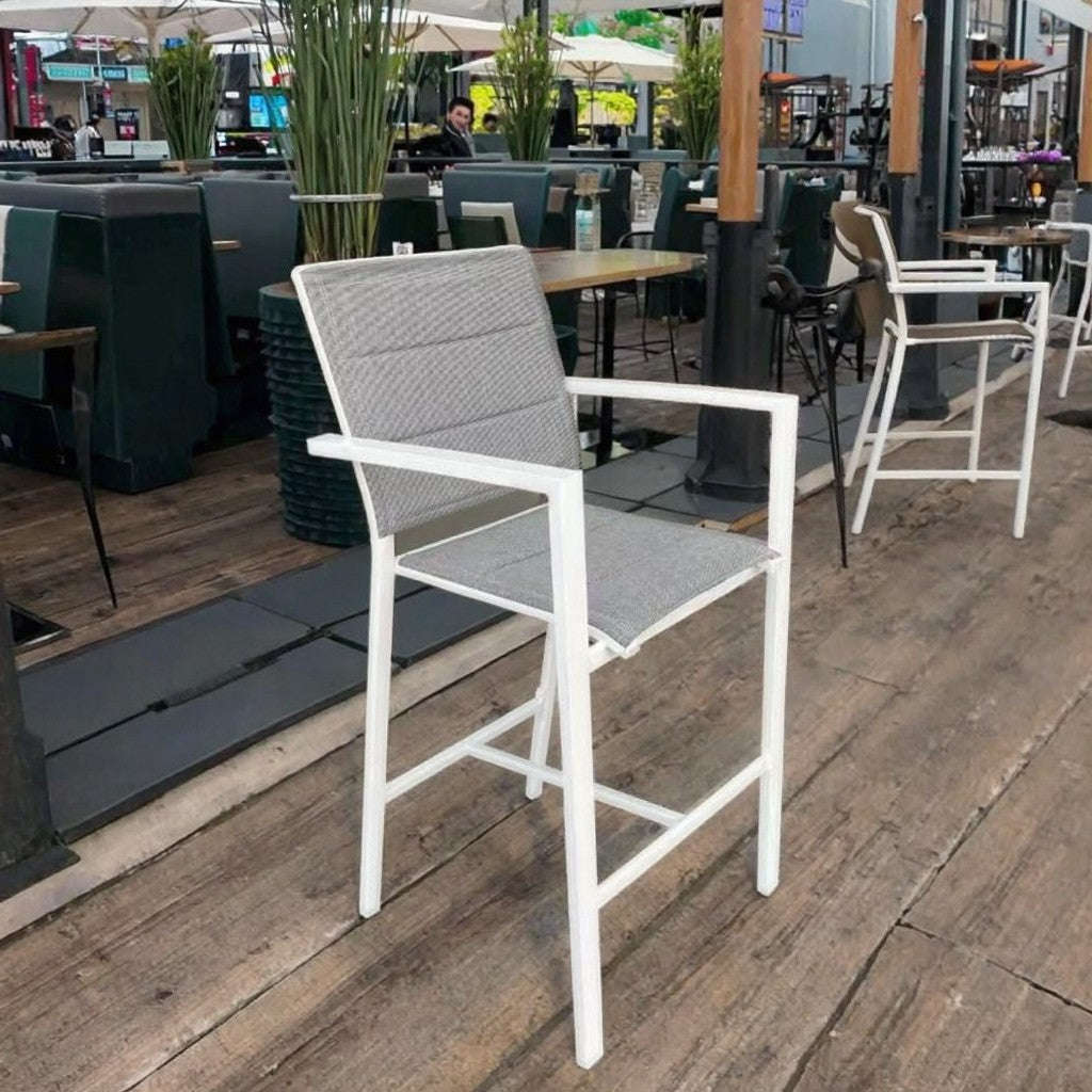 MFurn Padded Aluminium Outdoor Bar Chair  Textilene Seat