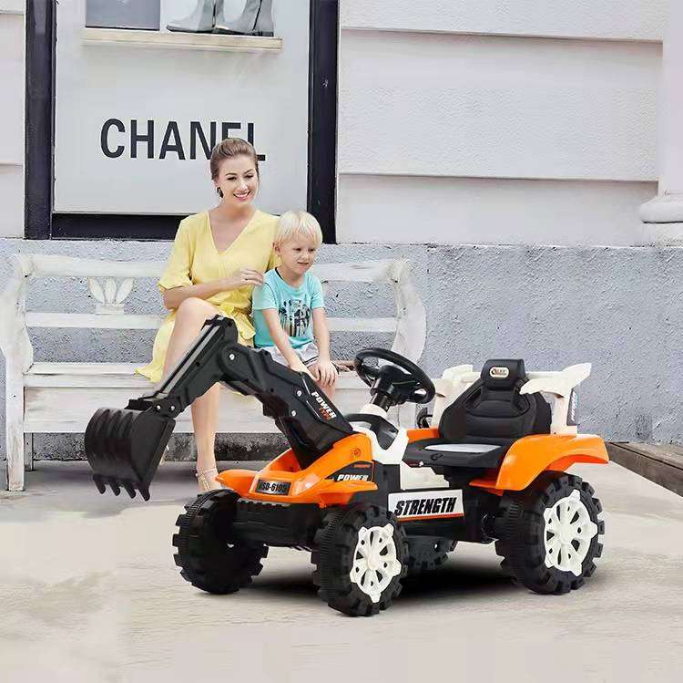 Kids Electric Forklift Ride-On with Bucket, Music & Lights | 6V Battery | Realistic Construction ...