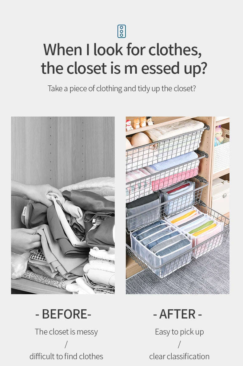 5 Grids Washable Clothes Organizer
