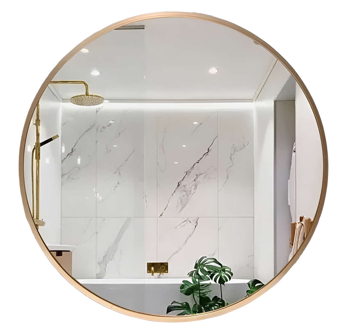 Premium Quality Round Wall Mirror | Gold Metal Frame