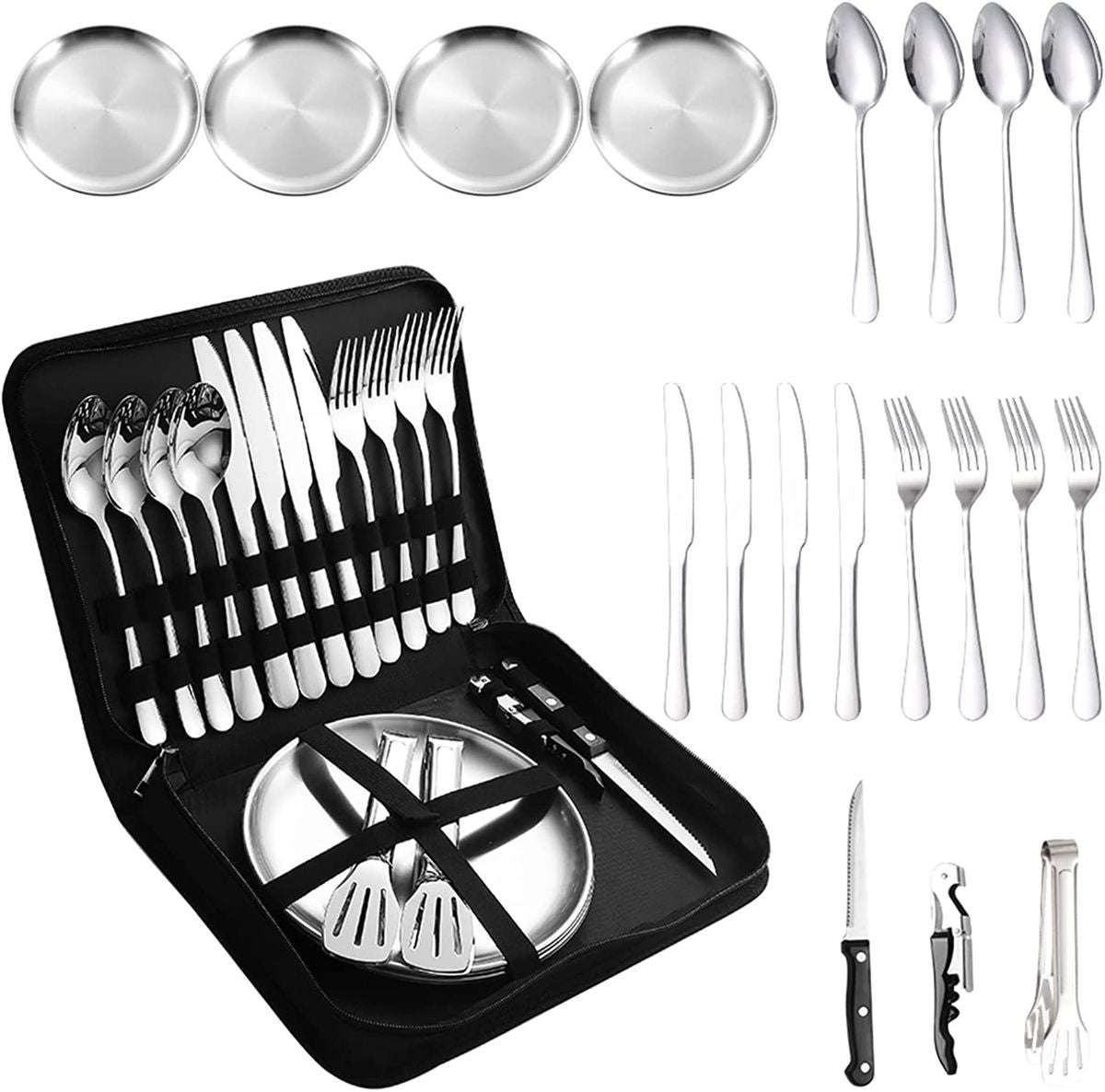 Stainless Steel Camping Takeaway Cutlery Set