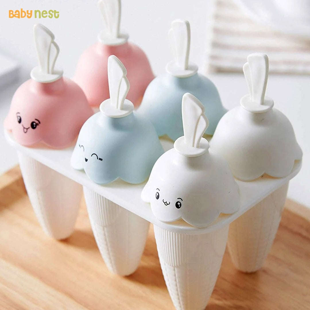 MHome Silicone Ice Cream Mold  6-Grid Reusable Popsicle Maker for Homemade Frozen Treats